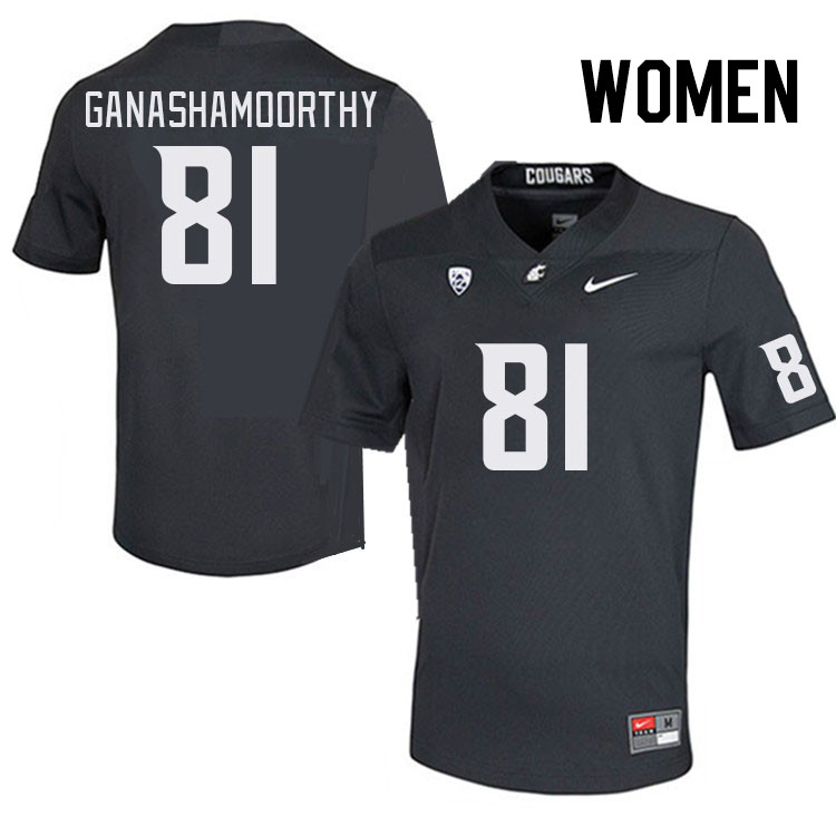 Women #81 Branden Ganashamoorthy Washington State Cougars College Football Jerseys Stitched Sale-Cha